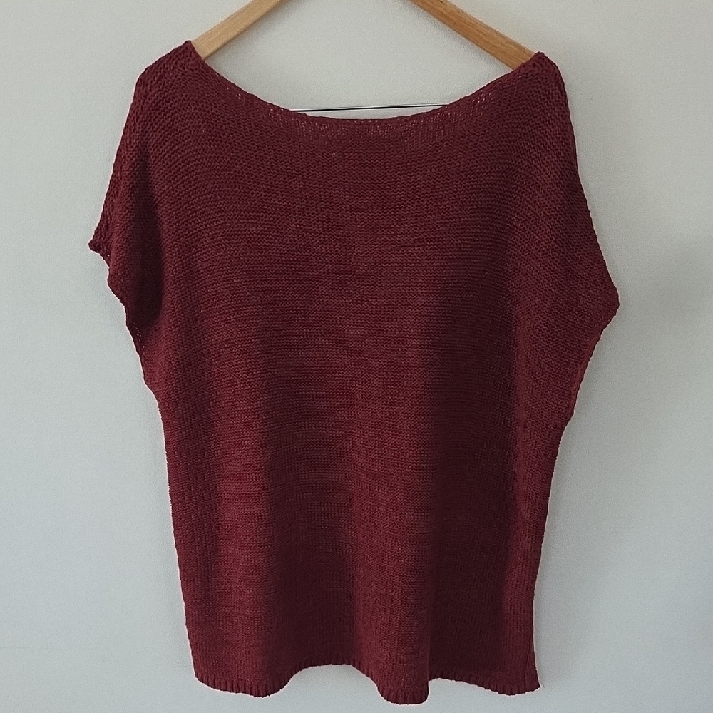LOFT Maroon Crew Neck Sweater - Picture 7 of 7